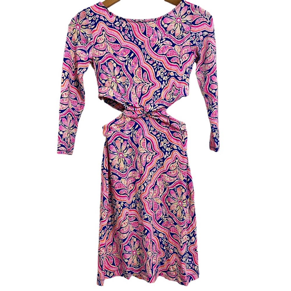 Lilly Pulitzer Pippa Cutout “Can’t Resist” Stretch Long Sle Dress Size XXS